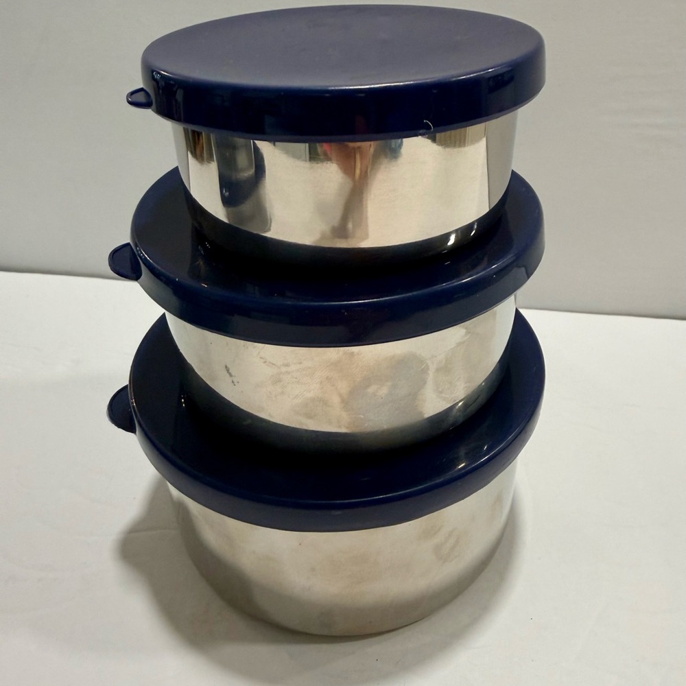 Like New 💙Pottery Barn Kids Set/7pc Spencer Food Storage Containers -Blue - Picture 6 of 6